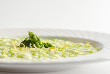 risotto with asparagus. Traditional italian dish 