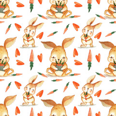 Bunny Camping Collection Seamless repeat pattern