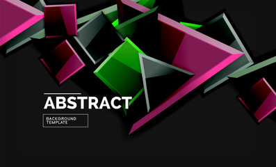 Glossy squares and triangles geometric backgrounds