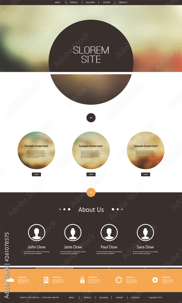 Wall mural website design template for your business with blurred sky image background