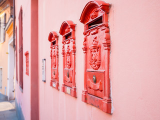Red mailboxes