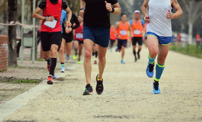 Fototapeta premium footrace with many runners