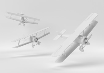 Fototapeta na wymiar Creative minimal paper idea. Concept white airplane with white background. 3d render, 3d illustration.