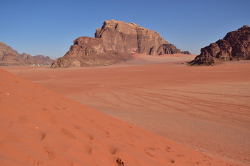 Desert landscape traveling rose sand