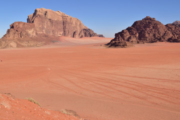 Desert landscape traveling rose sand