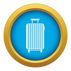 Suitcase on wheels icon blue vector isolated on white background for any design