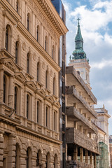 Fototapeta premium the close-up on the facade of the building in Budapest