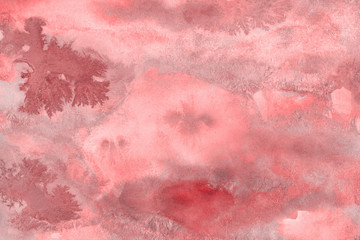 Red watercolor and ink paper textures on white background. Chaotic stylish abstract organic design.