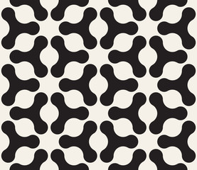Vector seamless geometric pattern. Contrast abstract background. Polygonal grid with rounded shapes.