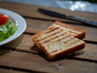 Two pieces of white bread.