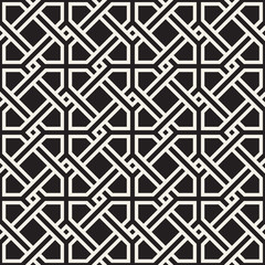 Vector seamless pattern. Modern abstract lattice design. Repeating geometric interlaced lines.