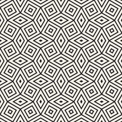 Vector seamless geometric pattern. Contemporary stylish rhombus tiles. Polygonal linear grid.