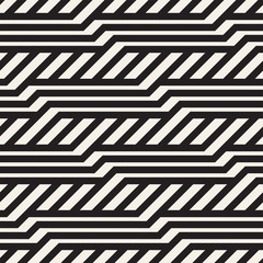 Vector stylish seamless pattern. Geometric striped zigzag ornament. Simple slanted lines background.