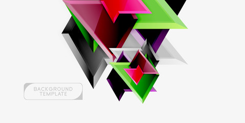 Triangular low poly background design, multicolored triangles. Vector