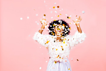 Confetti throw- celebrate success and happiness - obrazy, fototapety, plakaty