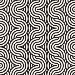 Vector seamless pattern.Wavy bold lines. Geometric striped ornament. Round stripes stylish background.