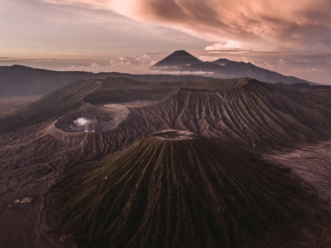 Mountain landscape with volcano, Java, Indonesia