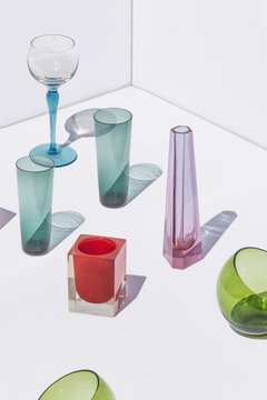 set of glass objects isometry perspective ,isometric,geometry, isometrics, mathematics, clean, collectibles, glass, transparent