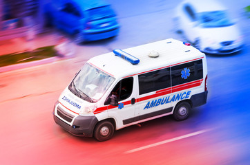 Ambulance van on road
