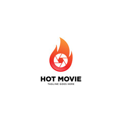 Hot movie logo template vector illustration - Vector
