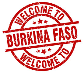welcome to Burkina Faso red stamp