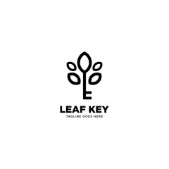 Nature leaf key logo template vector illustration - Vector