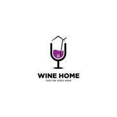 Wine Home logo template vector illustration - Vector