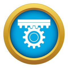 One gear icon blue vector isolated on white background for any design