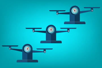 Scales, Flat design, Libra, vector illustration