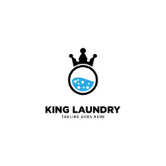 King Laundry logo template, vector illustration - Vector