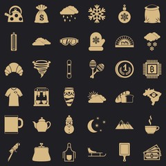 Hard coffee icons set. Simple style of 36 hard coffee vector icons for web for any design