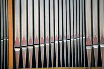 A pipe organ in the concert hall.