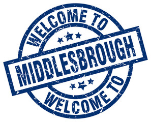 welcome to Middlesbrough blue stamp