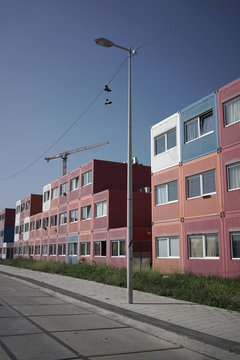 Container units used as temporary housing project in Amsterdam