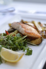 Salmon & Crispy Roast Potatoes