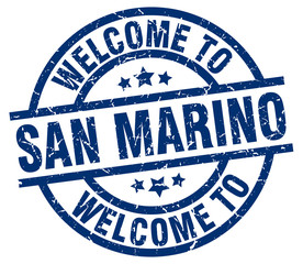 welcome to San Marino blue stamp