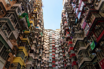 Residencial buildings facades in Hong Kong