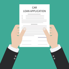Car loan application form submission document paper work