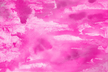 Pink watercolor and ink paper textures on white background. Chaotic stylish abstract organic design.