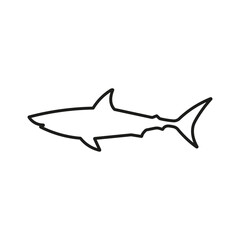 Shark icon. Line style. Vector.