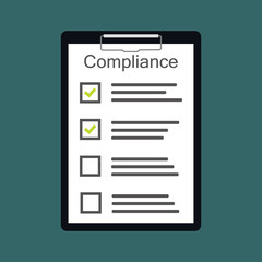 Сompliance to regulation process standard industry company vector illustration