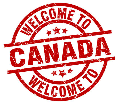 welcome to Canada red stamp