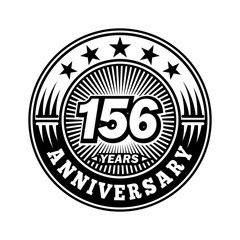 156 years anniversary. Anniversary logo design. Vector and illustration.
