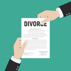 Divorce and property divison concept. Vector