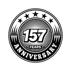 157 years anniversary. Anniversary logo design. Vector and illustration.