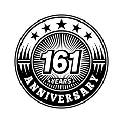 161 years anniversary. Anniversary logo design. Vector and illustration.