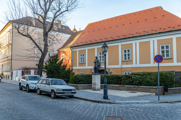 The view on the street in old town of Budapest, Hungary