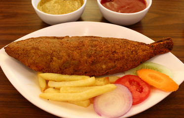  Fish Fry served in a Bengali restaurant
