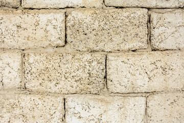 Cement blocks are laid out with a wall, a texture