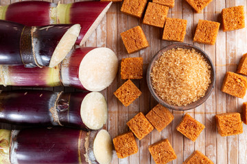 Sugarcane, and derivatives of brown sugar and panela from Colombia